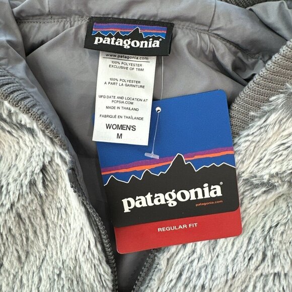 Patagonia Feather Grey Conejo Vest Fleece Fur Fuzzzy Full Zip Hoodie NWT NEW M - Picture 5 of 5